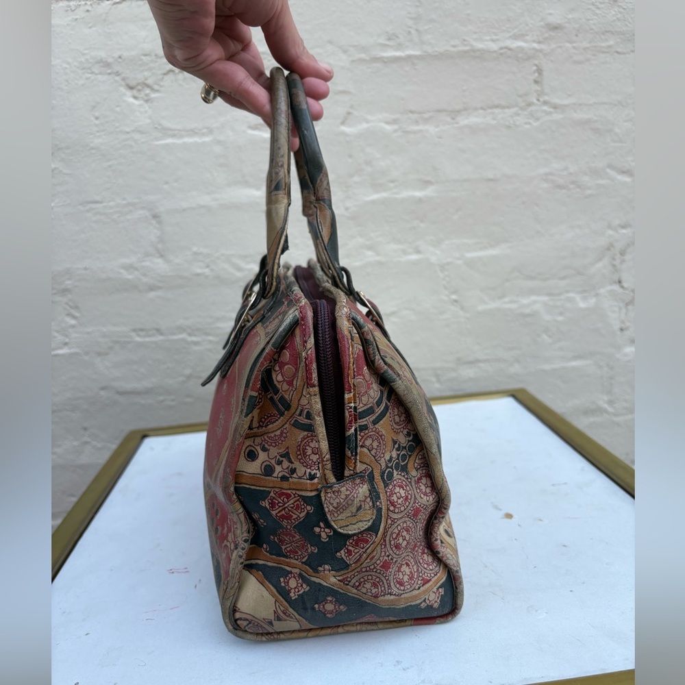 Vintage Hand Painted Dome Satchel Handbag - Picture 4 of 7